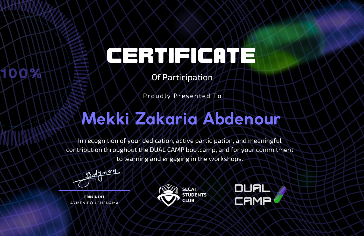 Dual Camp AI Certificate
