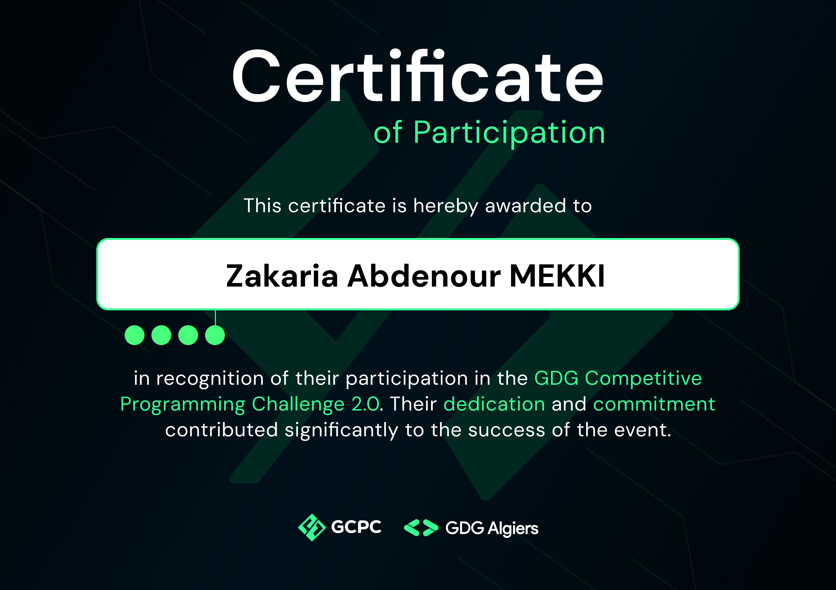 Gdg algiers GCPC Certificate